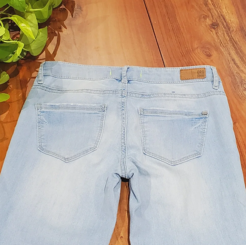 GARAGE Y2K Vintage Low Rise Stretch Denim Jeggings In Light Wash - Picture 4 of 16